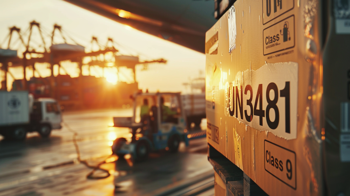 Battery cargo prepared for international transport
