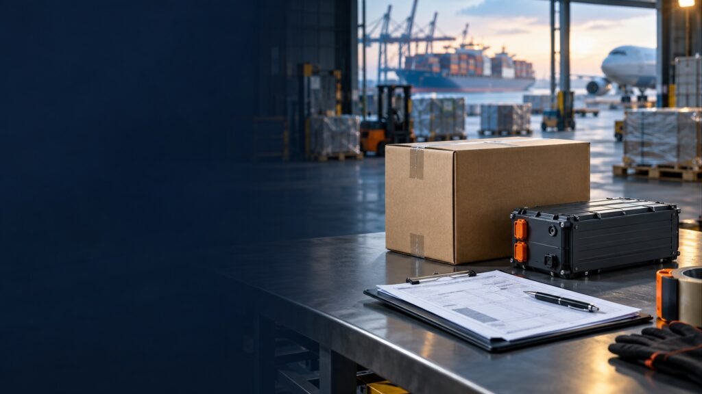 Lithium battery shipping documents checklist review at an export warehouse